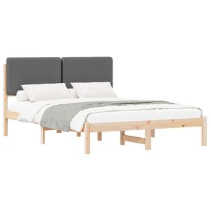 vidaXL Bedframe met Gevoerd Hoofdgedeelte Donkergrijs 150 x 200 cm