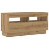 vidaXL Tv-meubel met LED 80x35x40 cm bewerkt hout artisanaal eiken