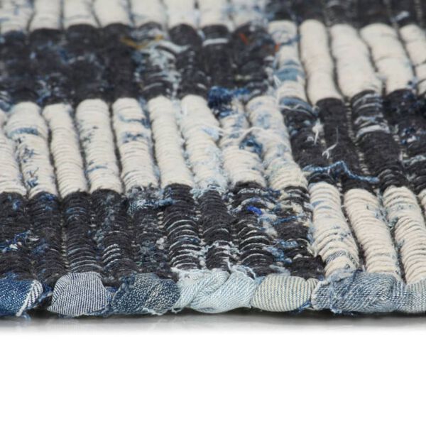 vidaXL Vloerkleed chindi handgeweven 120x170 cm denim blauw