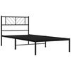 vidaXL Bedframe met hoofdbord metaal zwart 90x190 cm