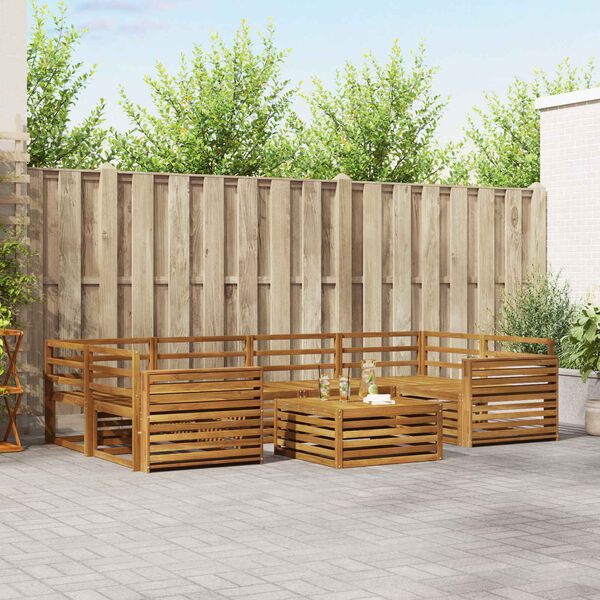 vidaXL Buiten bankenset 7 pcs Naturel Massief Acaciahout