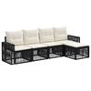 vidaXL Tuinbankenset 5 pcs Zwart en Cream Wit poly rattan