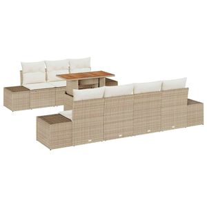 vidaXL Tuinbankenset 8 st Beige poly rattan