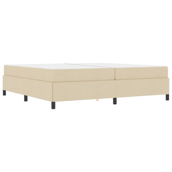 vidaXL Boxspringbed met matras Cr&egrave;me 200 x 200 cm Stof