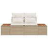 vidaXL Tuinbank Beige 184 x 62 x 85cm poly rattan