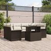 vidaXL Tuin Sofa Set met kussen met opslag 7 pcs Bruin Poly riet