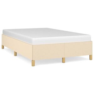 vidaXL Bedframe zonder matras 120x190 cm stof cr&egrave;mekleurig