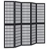 vidaXL Kamerscherm met 5 panelen massief paulowniahout zwart