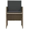 vidaXL 3-delige Bistroset met kussens poly rattan lichtgrijs