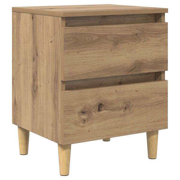 vidaXL Bedkast met lade Artisan Eiken 40 x 35 x 50 cm Bewerkt hout