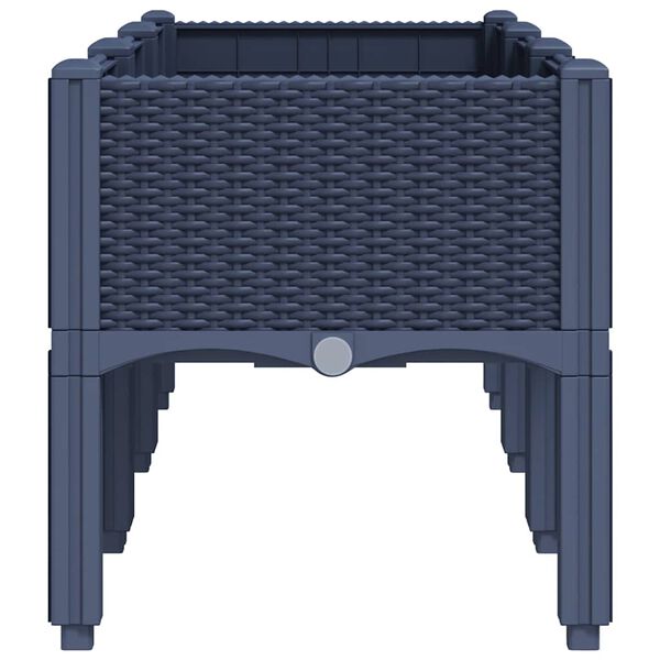 vidaXL Plantenbak met poten 120x40x42 cm polypropeen blauwgrijs