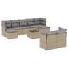 vidaXL 10-delige Loungeset met kussens poly rattan beige