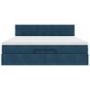 vidaXL Ottoman bed met matras en LED's 160x200cm fluweel donkerblauw