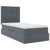 vidaXL Opbergbed met LED met matras Donkergrijs 90 x 190 cm Fluweel