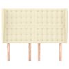 vidaXL Hoofdbord met randen 147x23x118/128 cm kunstleer cr&egrave;mekleurig