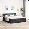 vidaXL Ottoman bed met matrassen en LED's 160x200cm stof donkerbruin