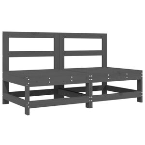 vidaXL Tuinmiddenbanken 2 st massief grenenhout grijs