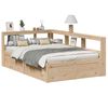 vidaXL Bed met boekenkast zonder matras massief grenenhout 120x190 cm