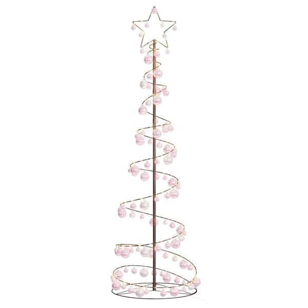 vidaXL LED-kerstboom met kerstballen 120 LED's warm wit 180 cm