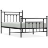 vidaXL Bedframe met hoofd- en voeteneinde metaal zwart 100x190 cm