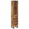 vidaXL Highboard Oud Hout 34,5 x 34 x 180 cm Bewerkt hout