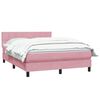 vidaXL Boxspring met matras fluweel roze 140x220 cm