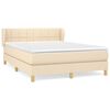 vidaXL Boxspring met matras stof cr&egrave;mekleurig 140x190 cm