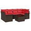 vidaXL Tuin Sofa Set 7 st Beige en Rood poly rattan