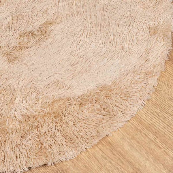 vidaXL Hoogpolig vloerkleed NAVARRA 100x100 cm polyester beige