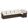 vidaXL Tuin Sofa Set 6 st Bruin poly rattan