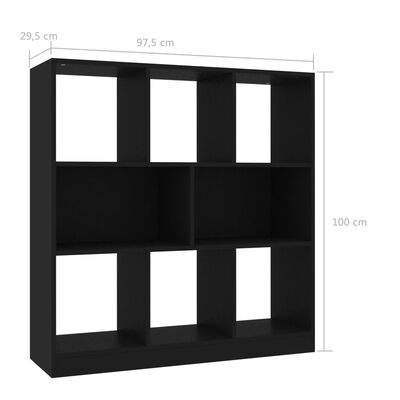 vidaXL Boekenkast 97,5x29,5x100 cm bewerkt hout zwart