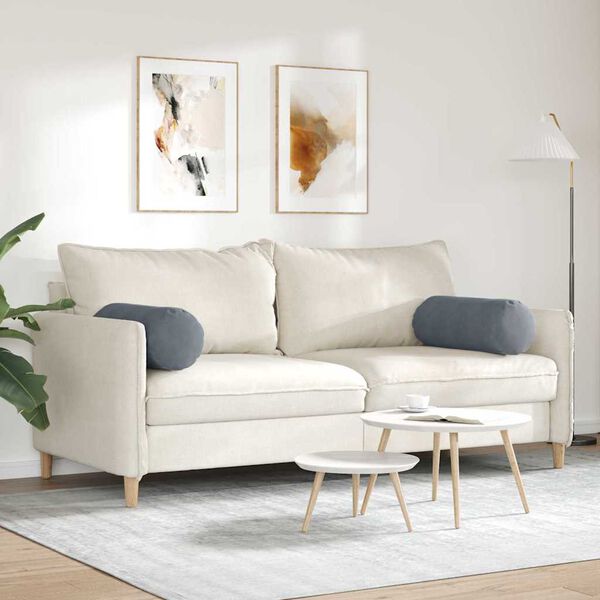 vidaXL Bolster Kussens 2 stuks Donkergrijs Ø 25 x 70 cm Cordstof