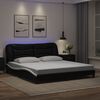 vidaXL Bedframe met LED zonder matras "Hvar" zwart en wit 180x200 cm
