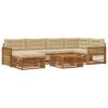 vidaXL Buiten bankenset met kussen 7 pcs Natuurlijk en Beige