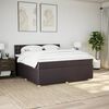 vidaXL Boxspring met matras stof donkerbruin 200x200 cm