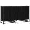 vidaXL Dressoir Zwart eiken 134 x 35 x 76 cm Bewerkt hout