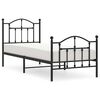 vidaXL Bedframe met hoofd- en voeteneinde metaal zwart 90x190 cm