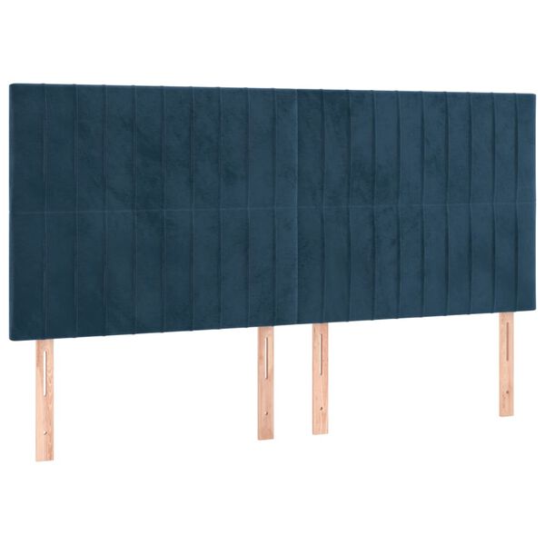 vidaXL Hoofdbord donkerblauw 180x5x118/128 cm fluweel