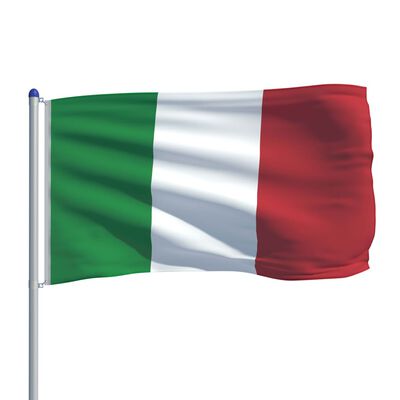 vidaXL Vlag met vlaggenmast Italië 6 m aluminium