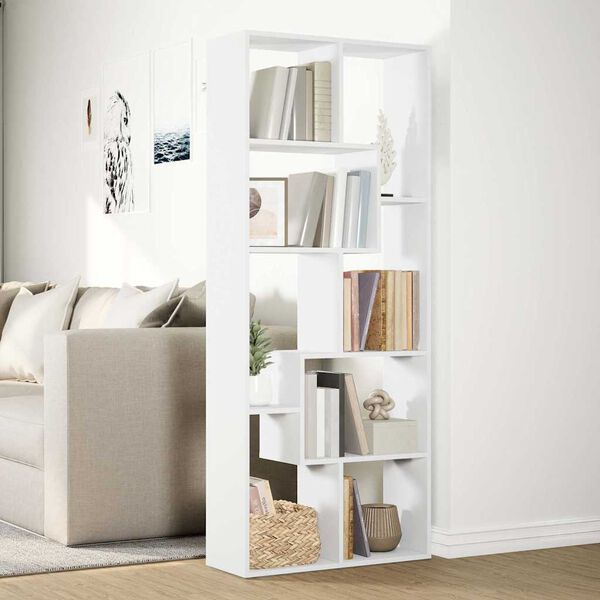vidaXL Kamerscherm / boekenkast 67x25x161,5 cm bewerkt hout wit