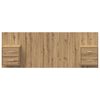 vidaXL Hoofdbord Met Kast met lade 3 pcs Artisan Eiken Bewerkt hout