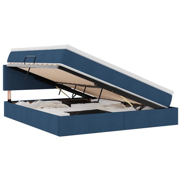 vidaXL Opbergbed met matras met matras Blauw 160 x 200 cm Bewerkt hout