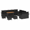 vidaXL Tuinbankenset 14 st Zwart poly rattan
