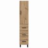 vidaXL Highboard Artisan Eiken 34,5 x 34 x 180 cm Bewerkt hout
