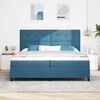 vidaXL LED Box Spring Bed met matras Donkerblauw 200 x 200 cm Stof