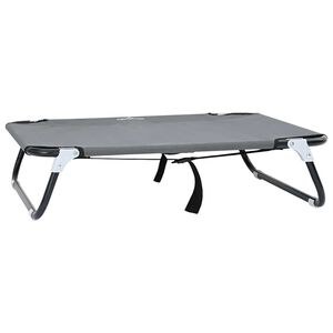 vidaXL Hondenbed 70 x 46 x 18 cm Staal Lichtgrijs