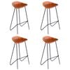 vidaXL Barstoelen 4 st echt leer bruin