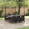 vidaXL Tuin Eetset 7 pcs Bruin Polt riet
