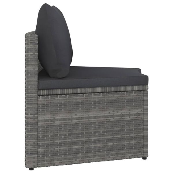 vidaXL 2-delige Loungeset met kussens poly rattan grijs