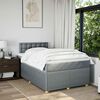 vidaXL Boxspring met matras stof lichtgrijs 120x190 cm